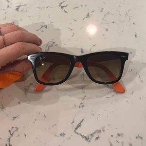 Black Ray-ban Wayfarer Sunglasses w/ Orange Inside